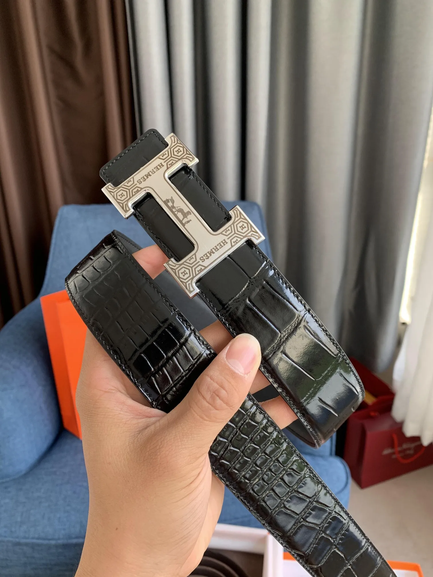 エルメス新作黒クロコダイルベルト38mm - 画像 (3)