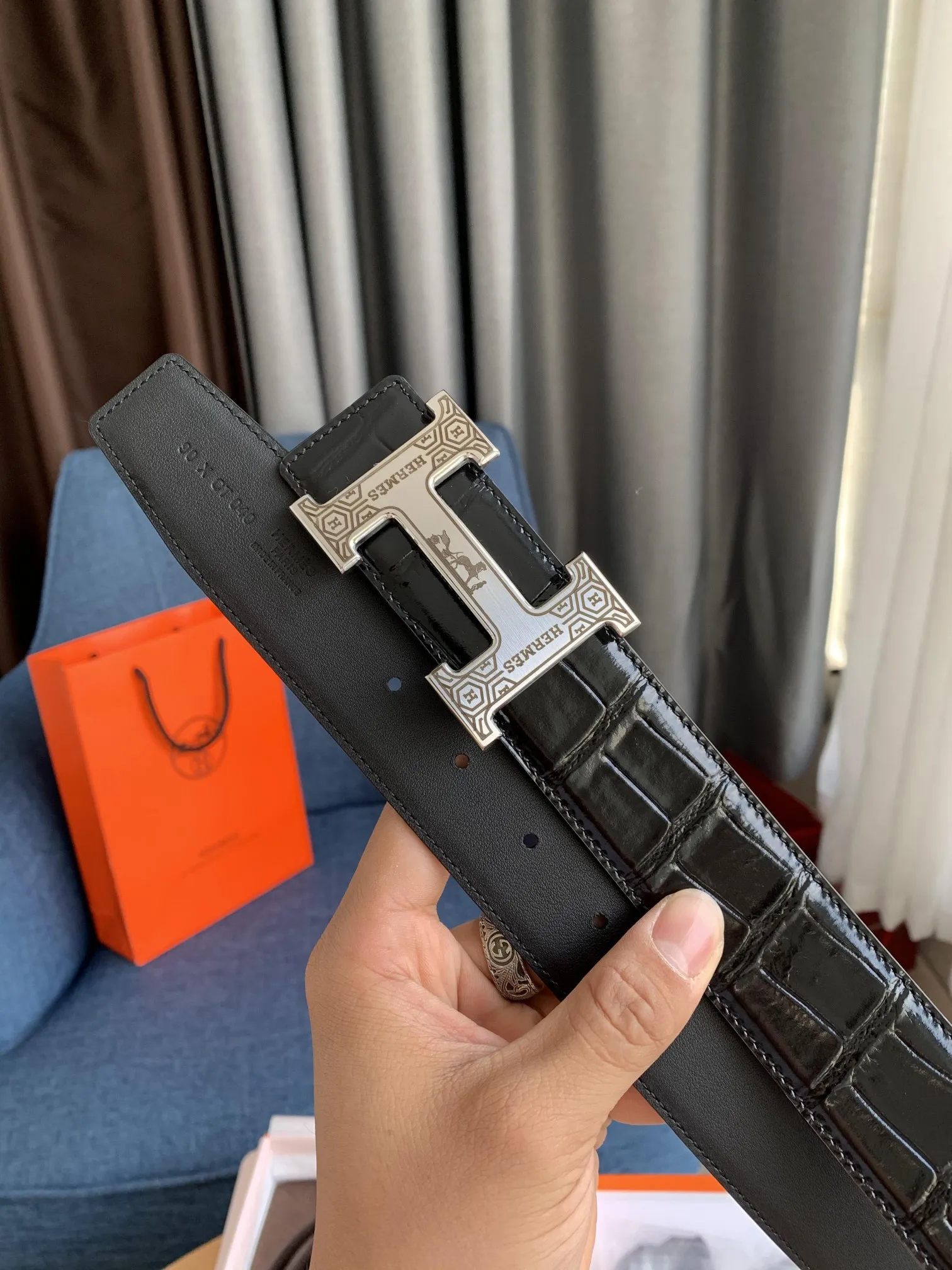 エルメス新作黒クロコダイルベルト38mm - 画像 (4)
