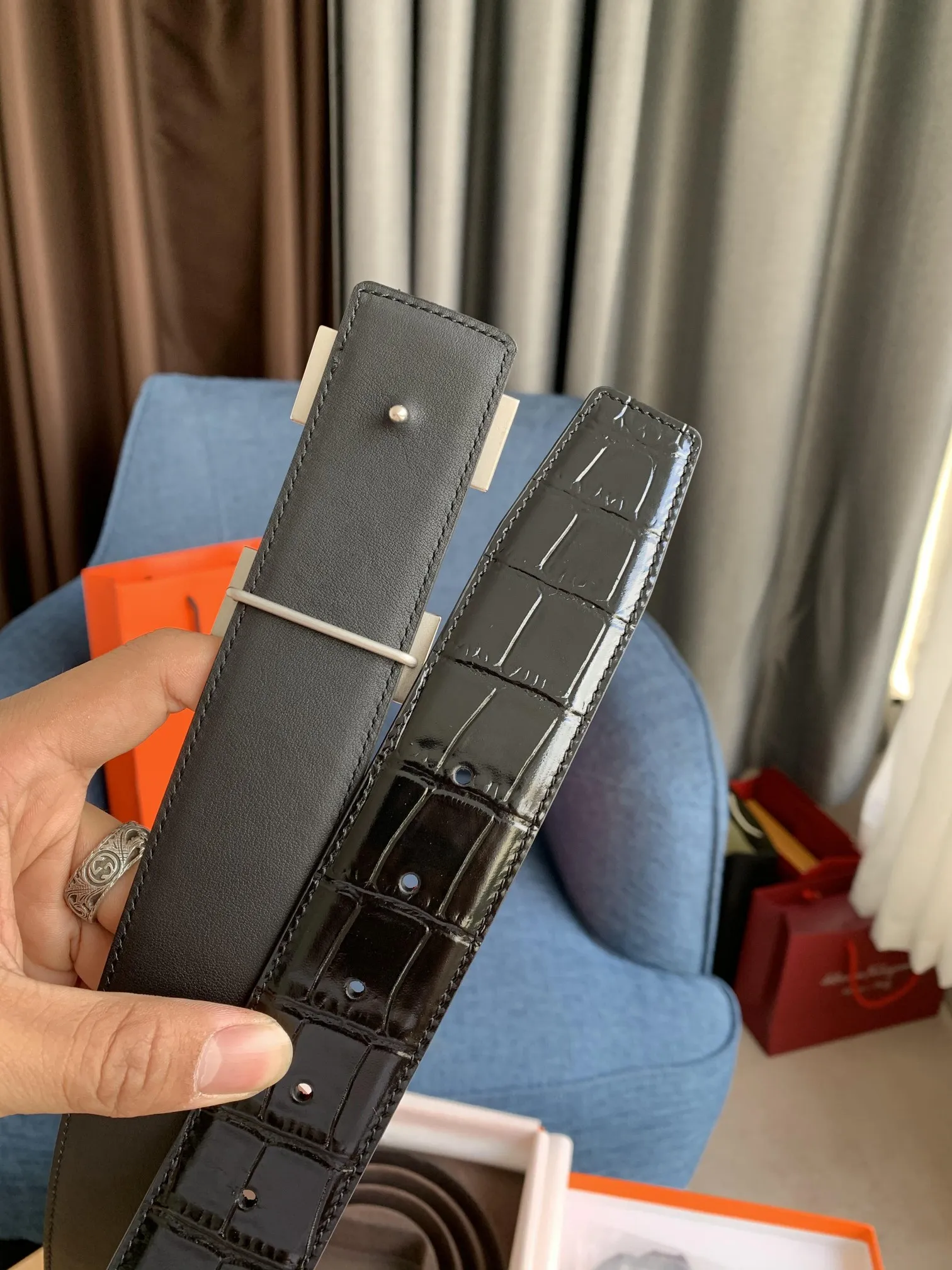 エルメス新作黒クロコダイルベルト38mm - 画像 (5)