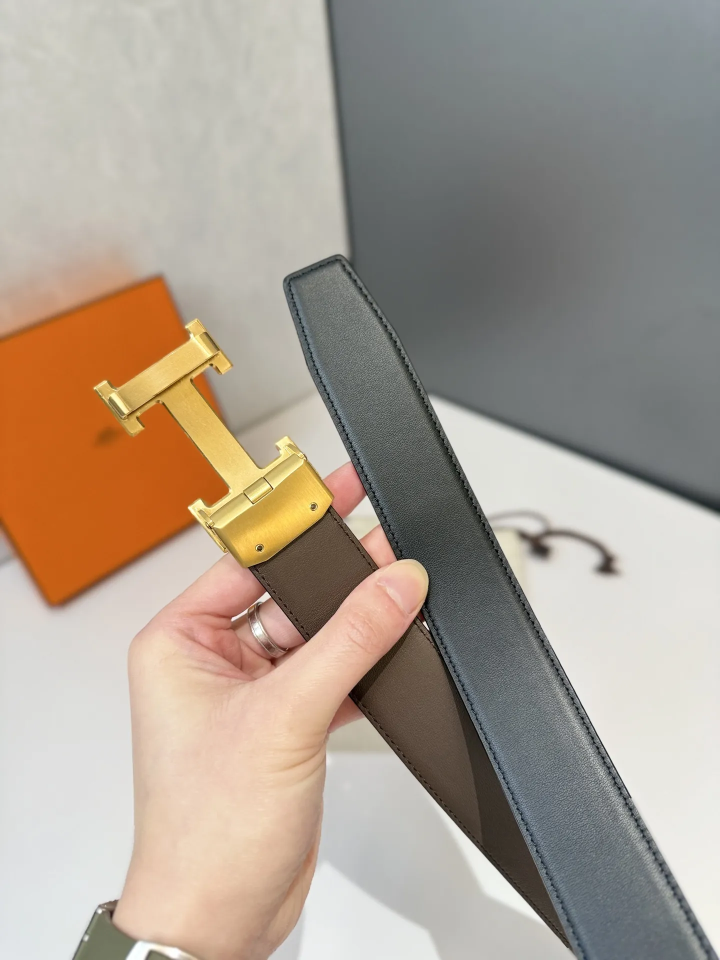 エルメス ブラック自動平滑扣ベルト - 画像 (7)