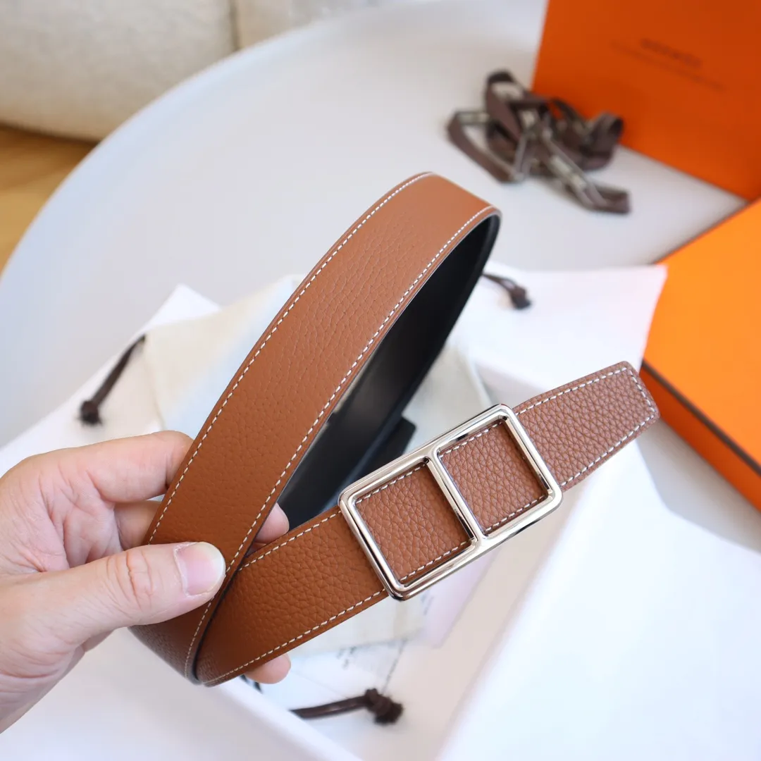 HERMÈS 茶色レザーベルト 3.2cm幅 - 画像 (8)