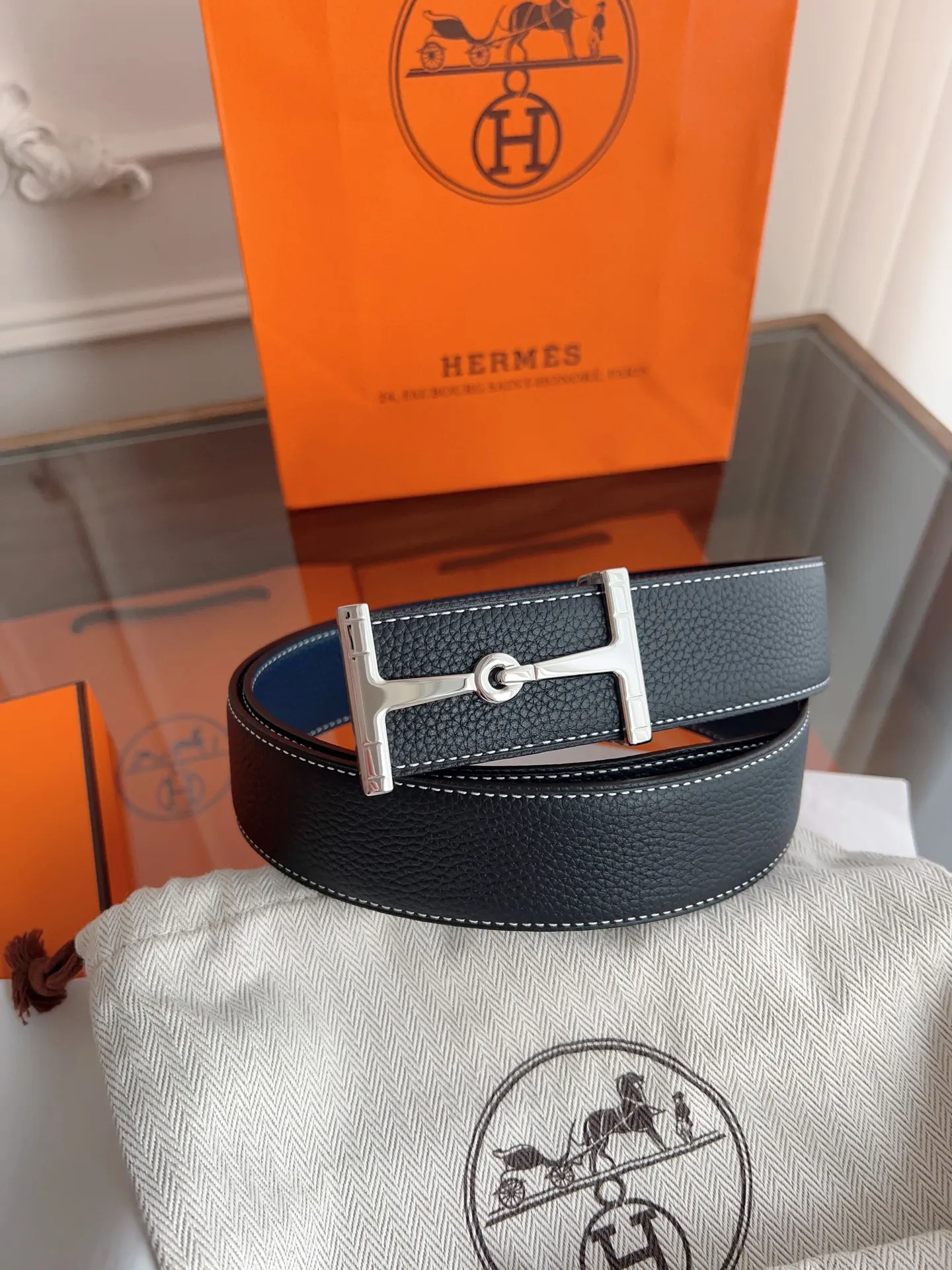 エルメス 新作 ダークブルー ベルト - 画像 (3)