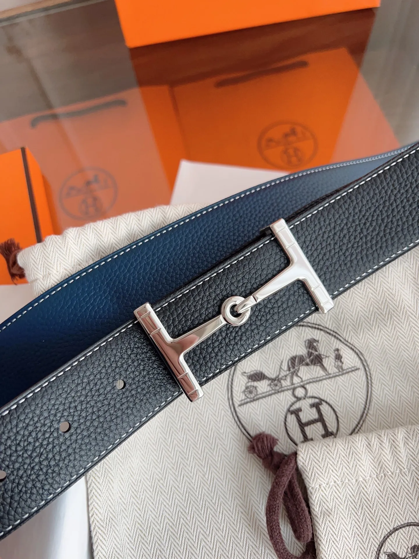 エルメス 新作 ダークブルー ベルト - 画像 (4)