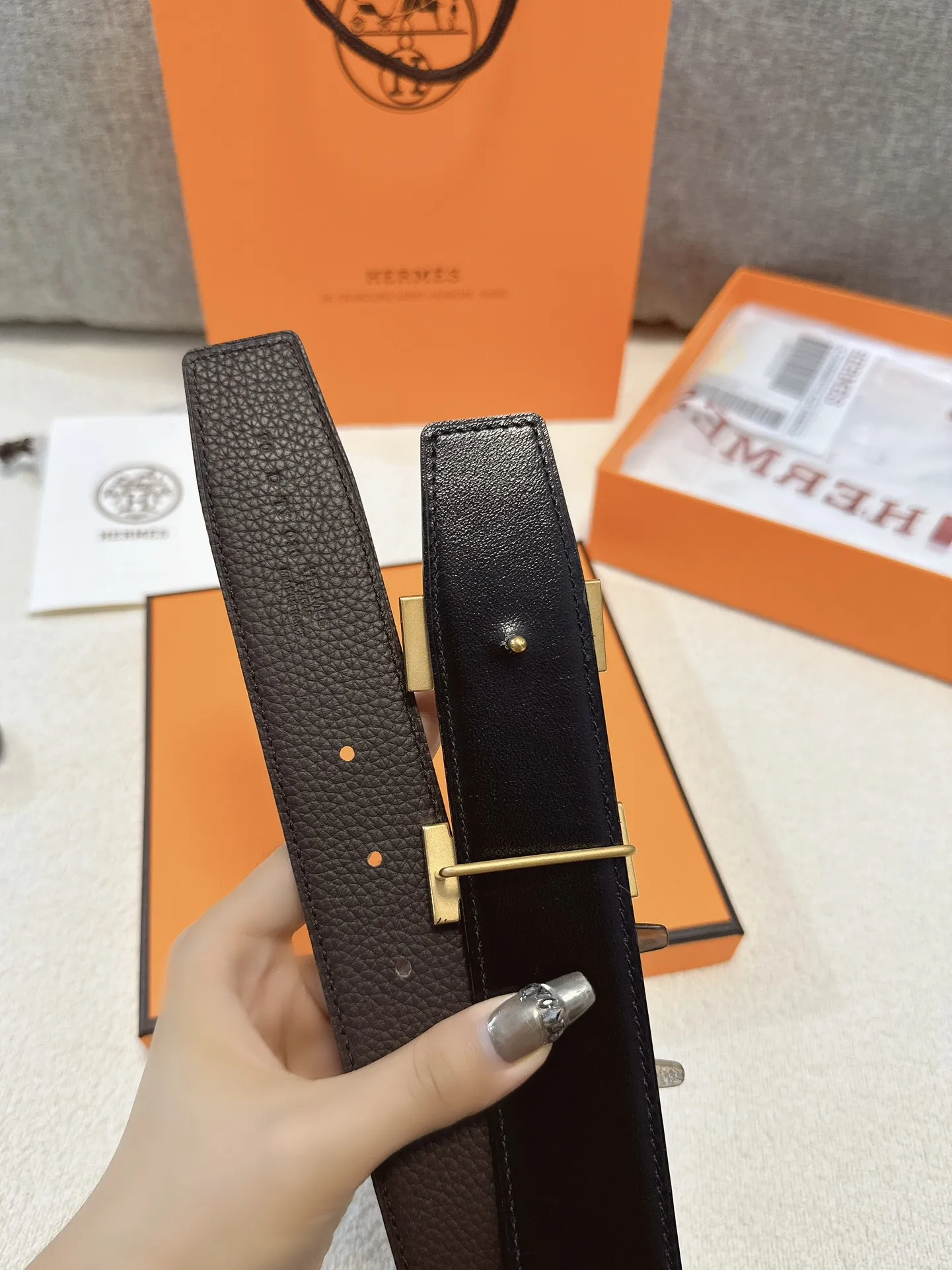 エルメス新作黒レザーベルトHバックル - 画像 (6)