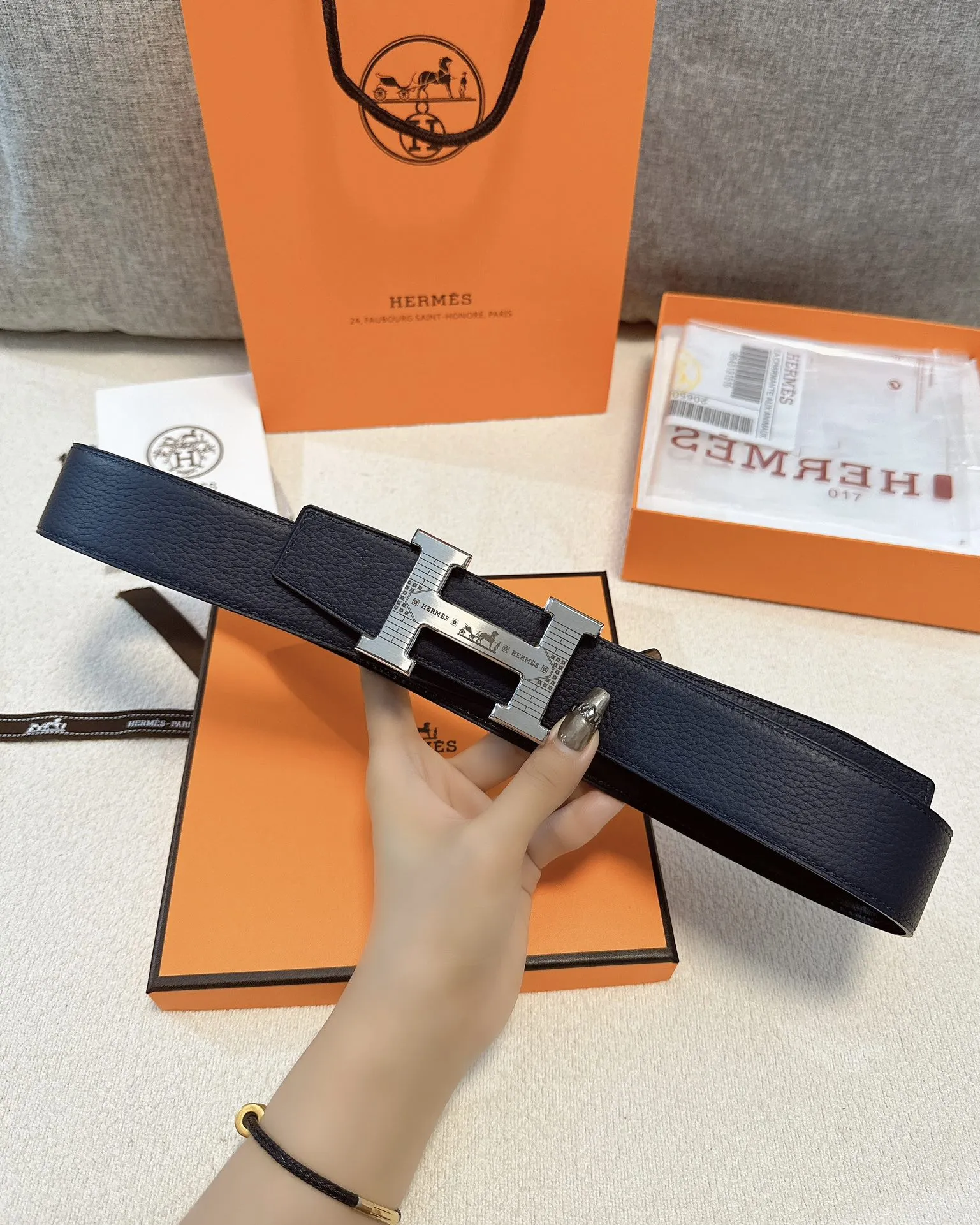 エルメス新作ブルーダブルフェイスベルト - 画像 (5)