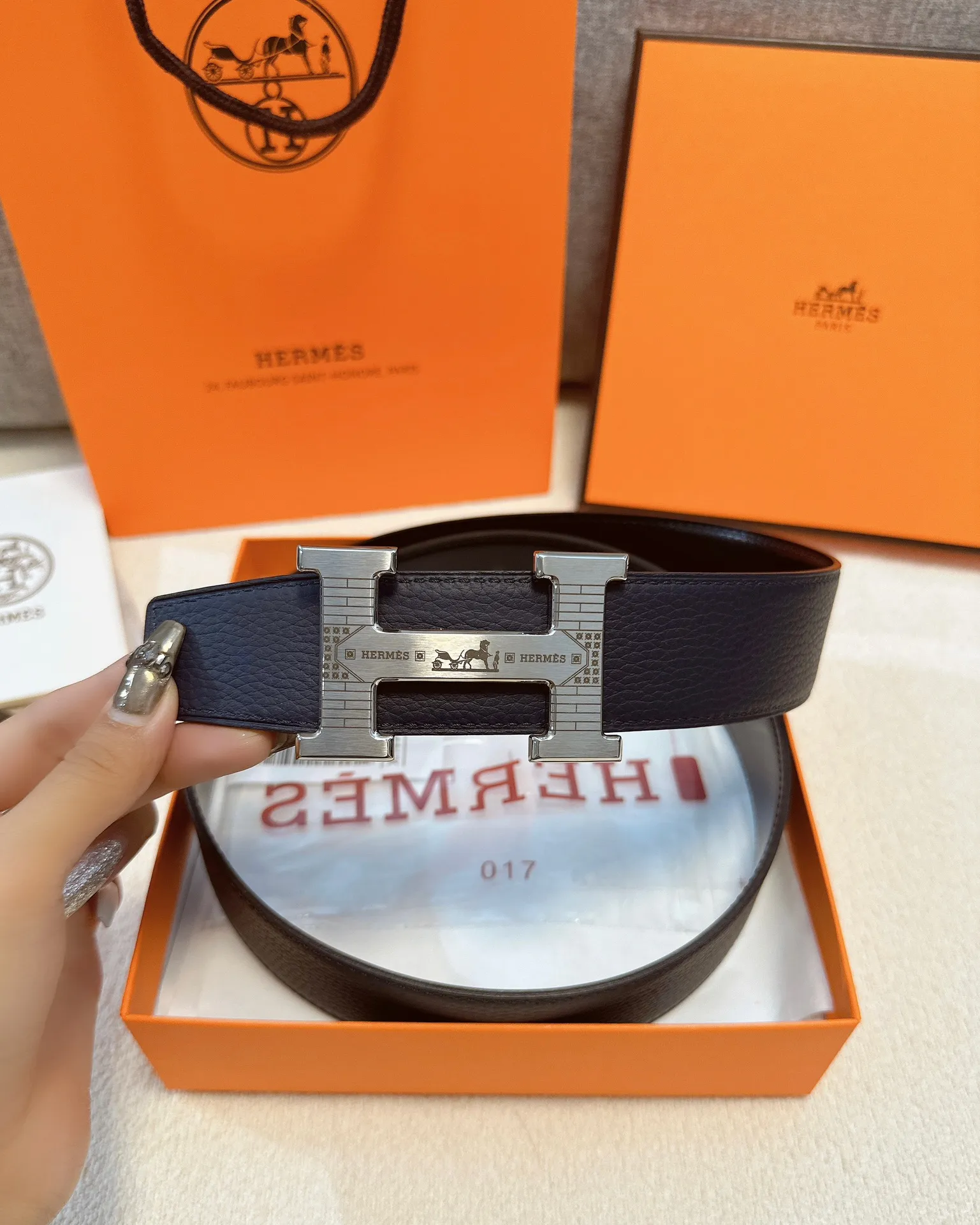 エルメス新作ブルーダブルフェイスベルト - 画像 (7)