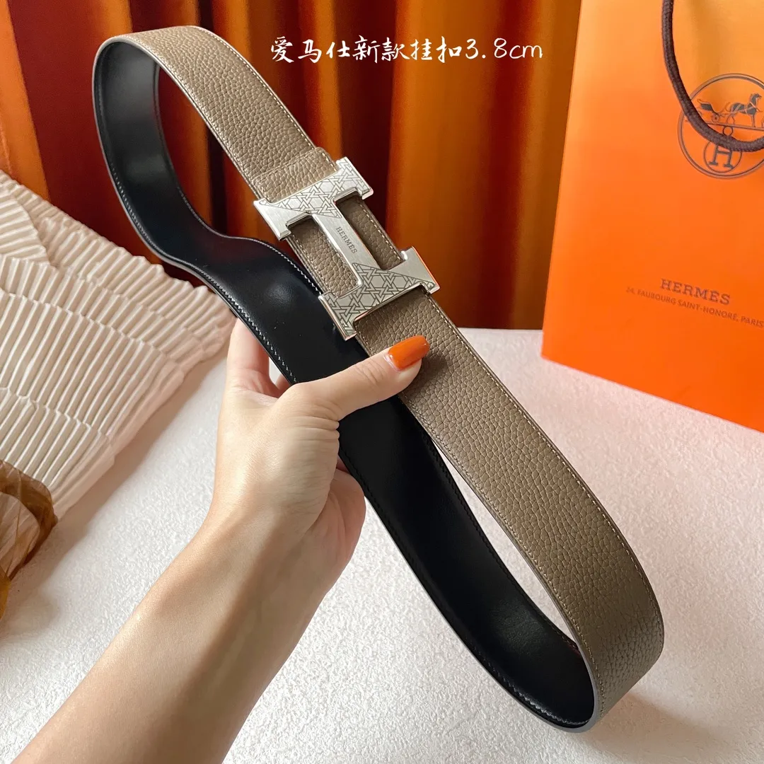 エルメス新作ベージュレザーベルトHバックル - 画像 (7)
