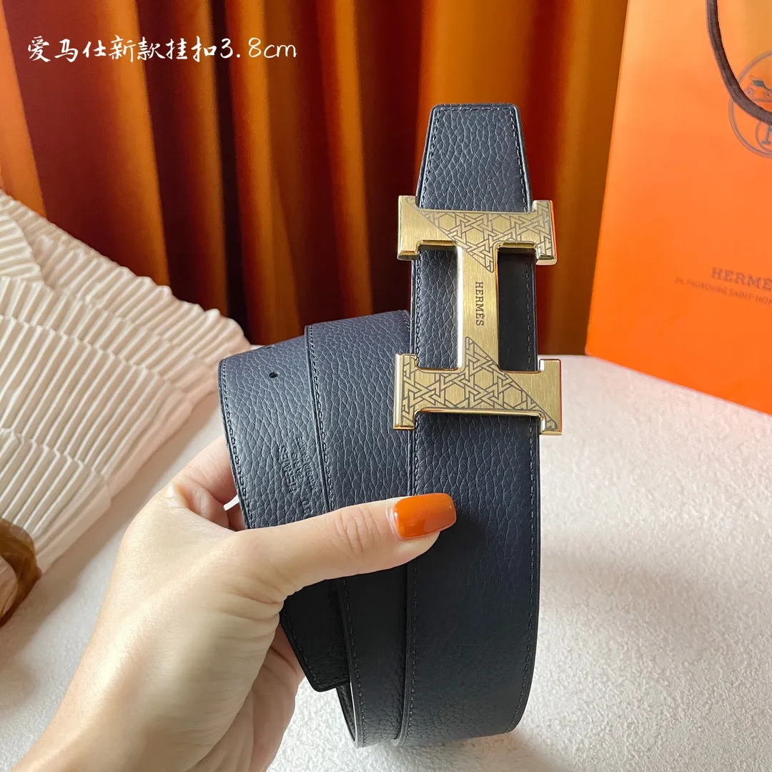 エルメス新作黒レザーベルトHバックル - 画像 (4)