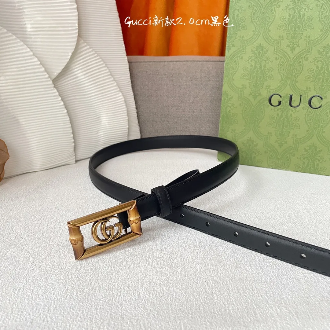 Gucci 黒色クラシックベルト 2.0cm幅 - 画像 (4)