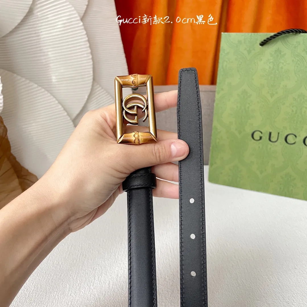 Gucci 黒色クラシックベルト 2.0cm幅 - 画像 (5)