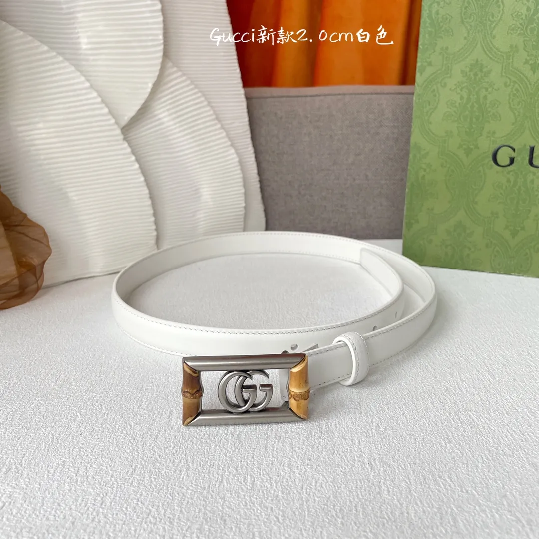 Gucci ホワイトクラシックベルト 2.0cm幅 - 画像 (3)