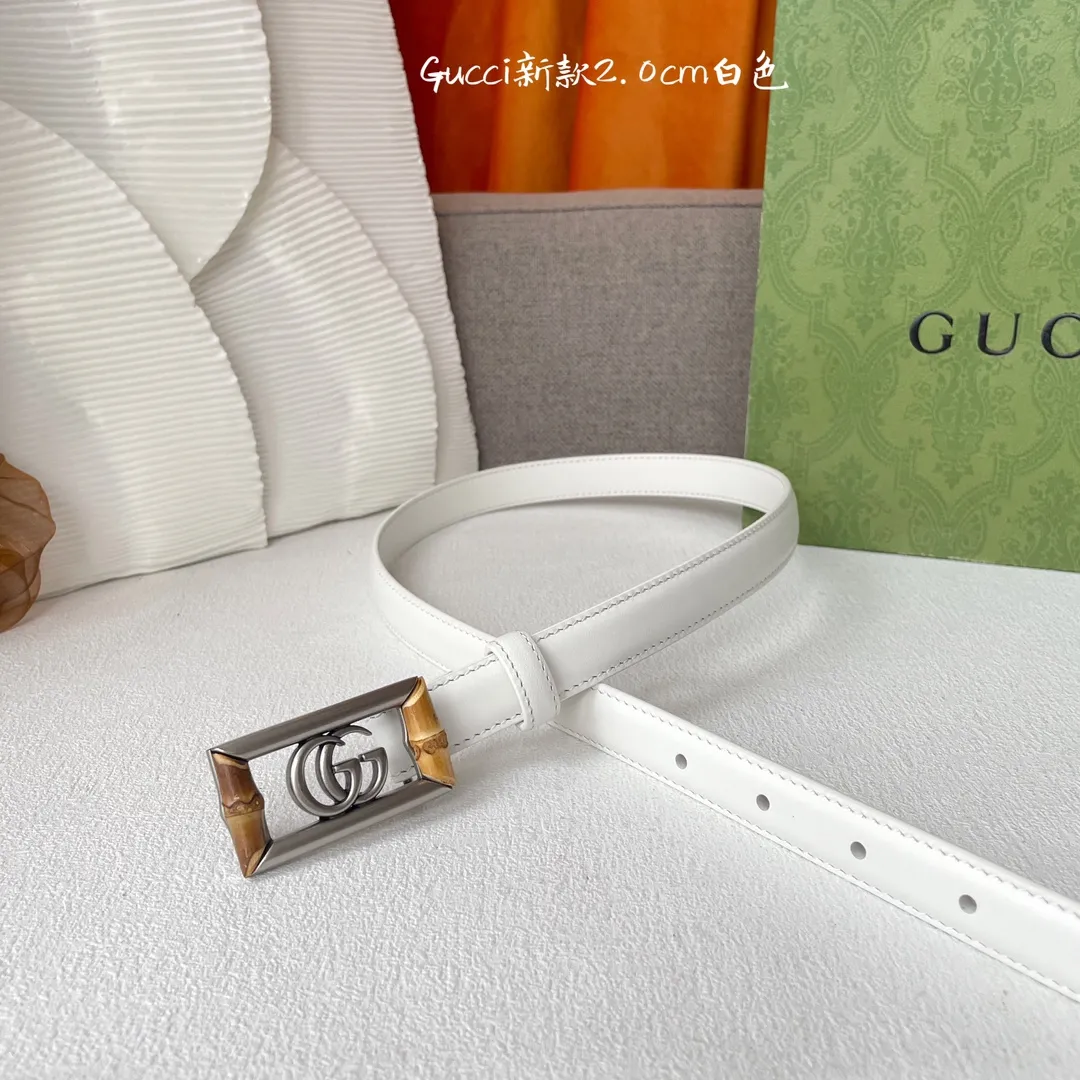 Gucci ホワイトクラシックベルト 2.0cm幅 - 画像 (4)