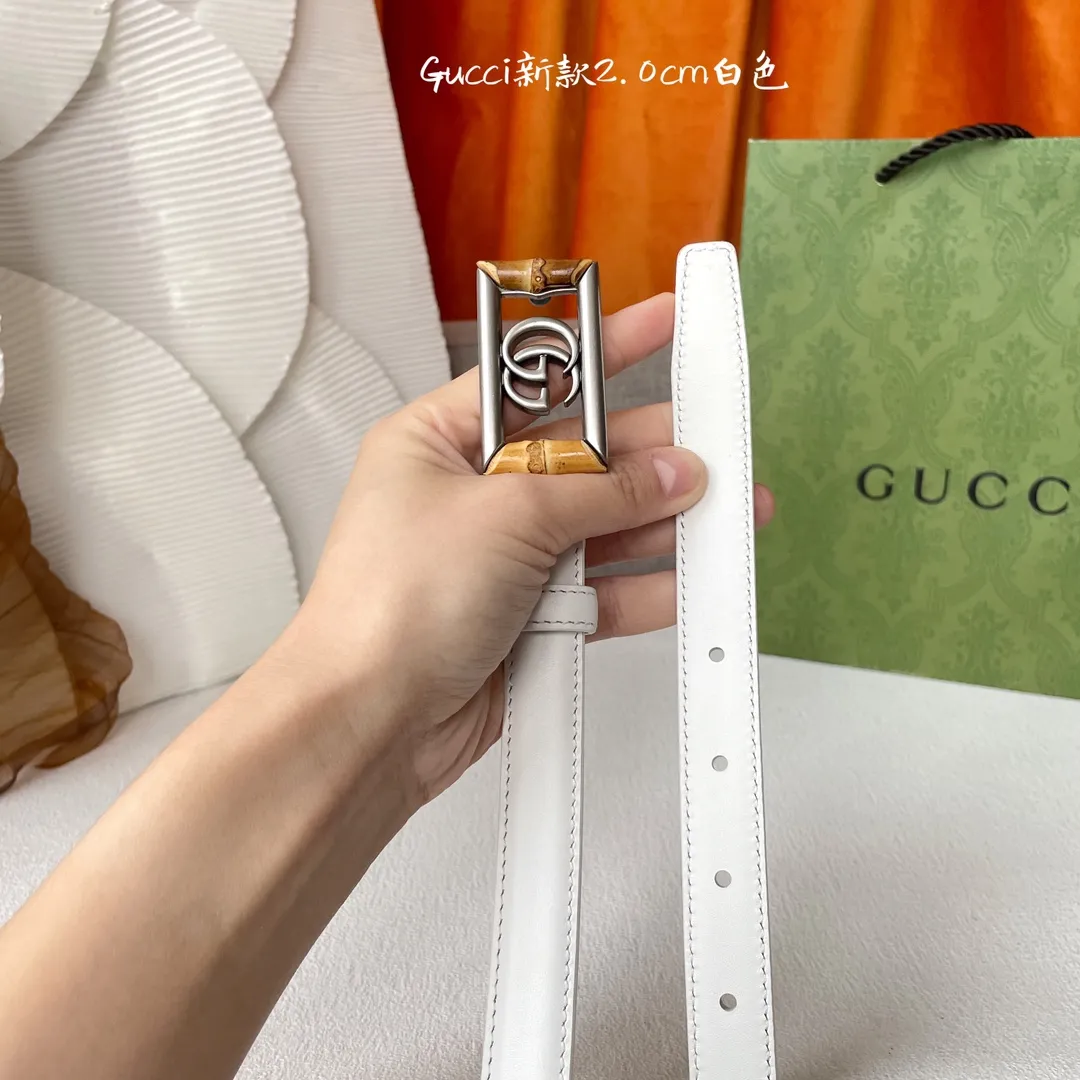Gucci ホワイトクラシックベルト 2.0cm幅 - 画像 (5)