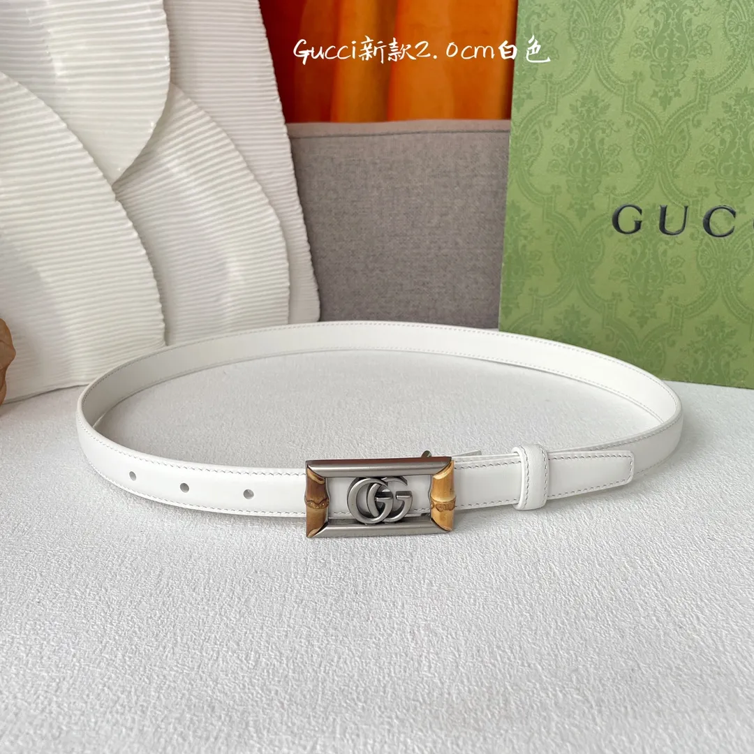 Gucci ホワイトクラシックベルト 2.0cm幅 - 画像 (6)