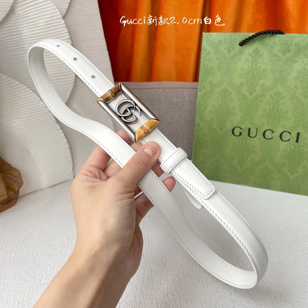 Gucci ホワイトクラシックベルト 2.0cm幅 - 画像 (7)