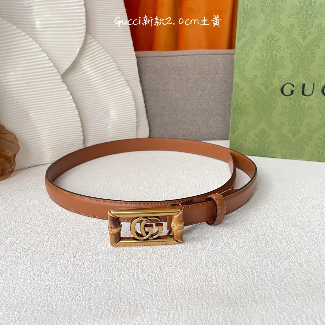 Gucci クラシックベルト タンカラー 2.0cm幅 - 画像 (3)