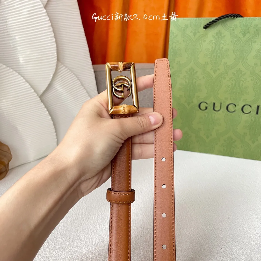 Gucci クラシックベルト タンカラー 2.0cm幅 - 画像 (5)