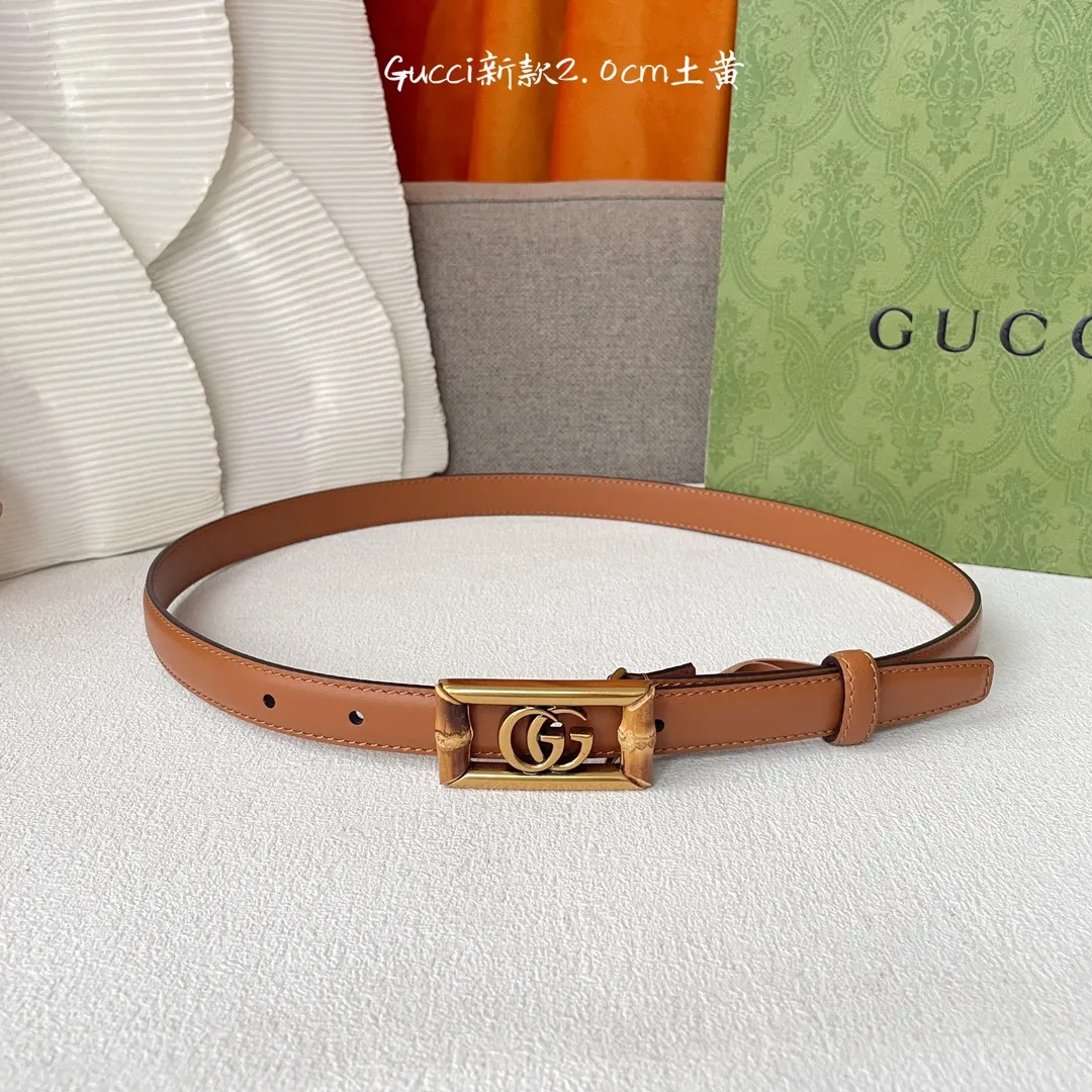 Gucci クラシックベルト タンカラー 2.0cm幅 - 画像 (6)