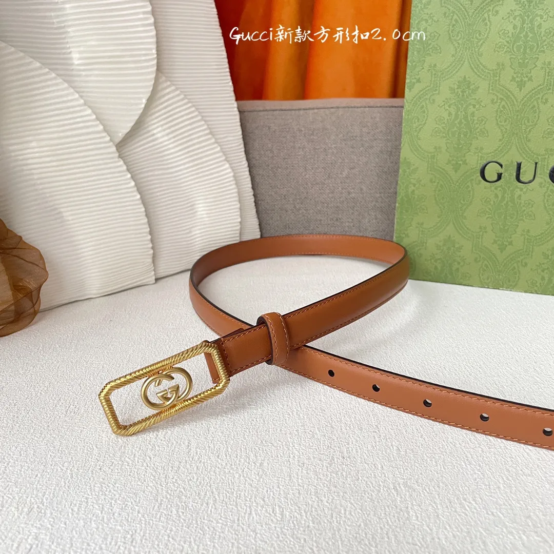 Gucci クラシックベルト タンカラー 2.0cm幅 - 画像 (4)
