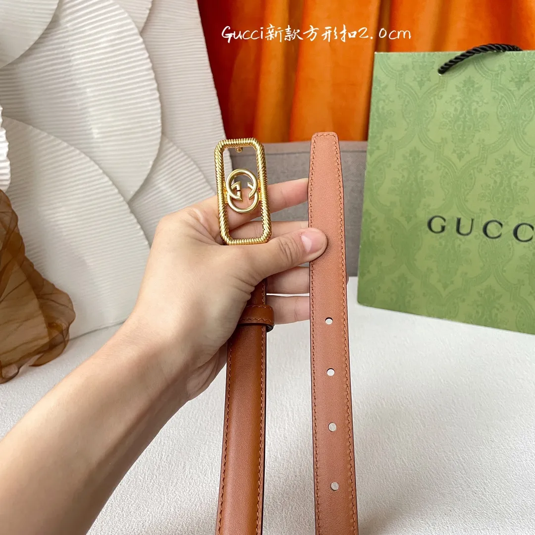 Gucci クラシックベルト タンカラー 2.0cm幅 - 画像 (5)