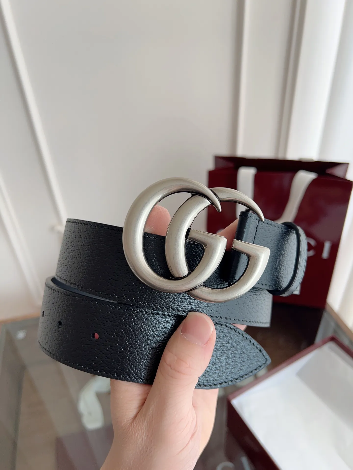 GUCCI 新作黒ワイルドピッグレザーベルト - 画像 (10)