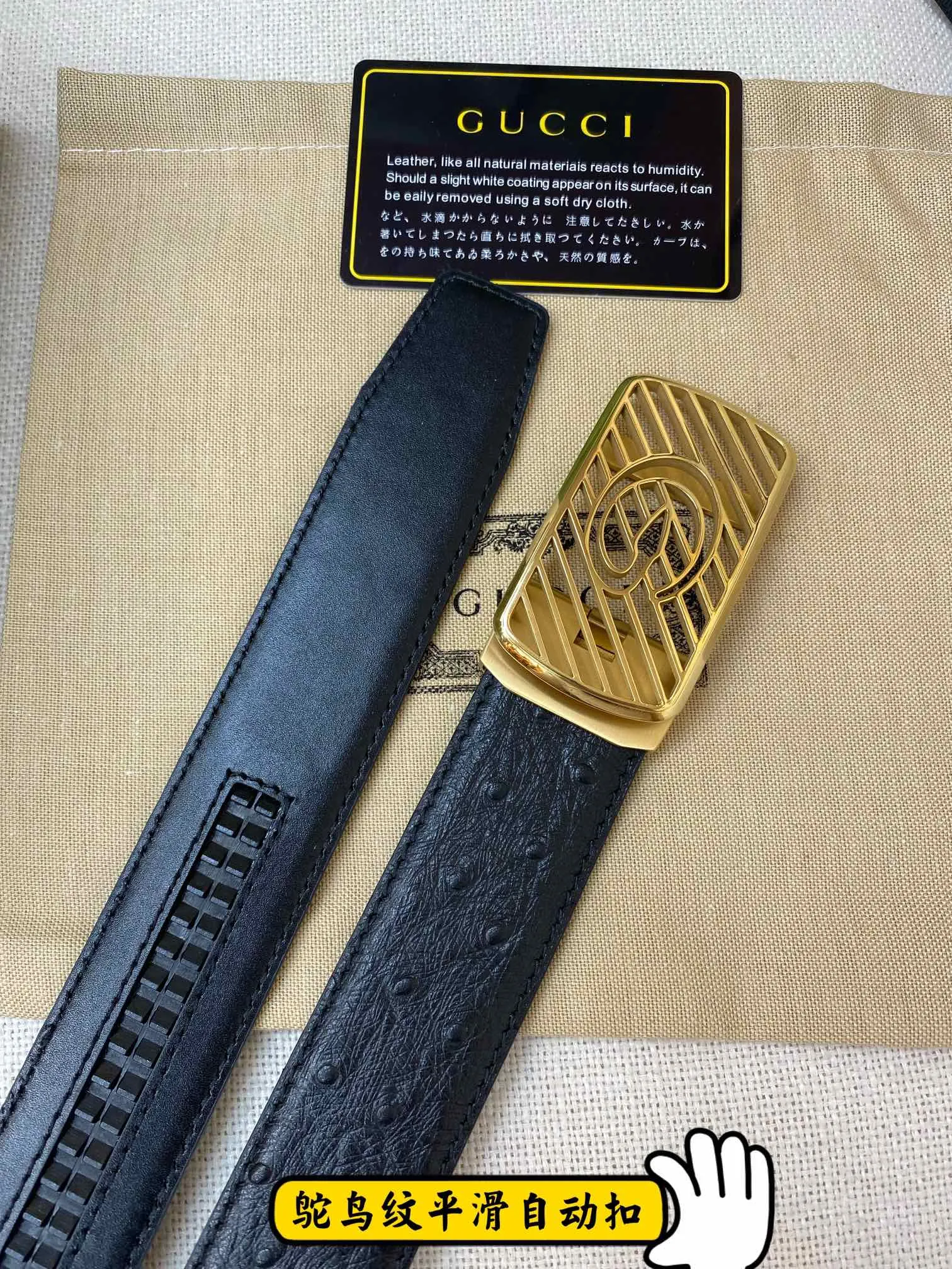 Gucci 新作 黒 オートマチックベルト 35MM