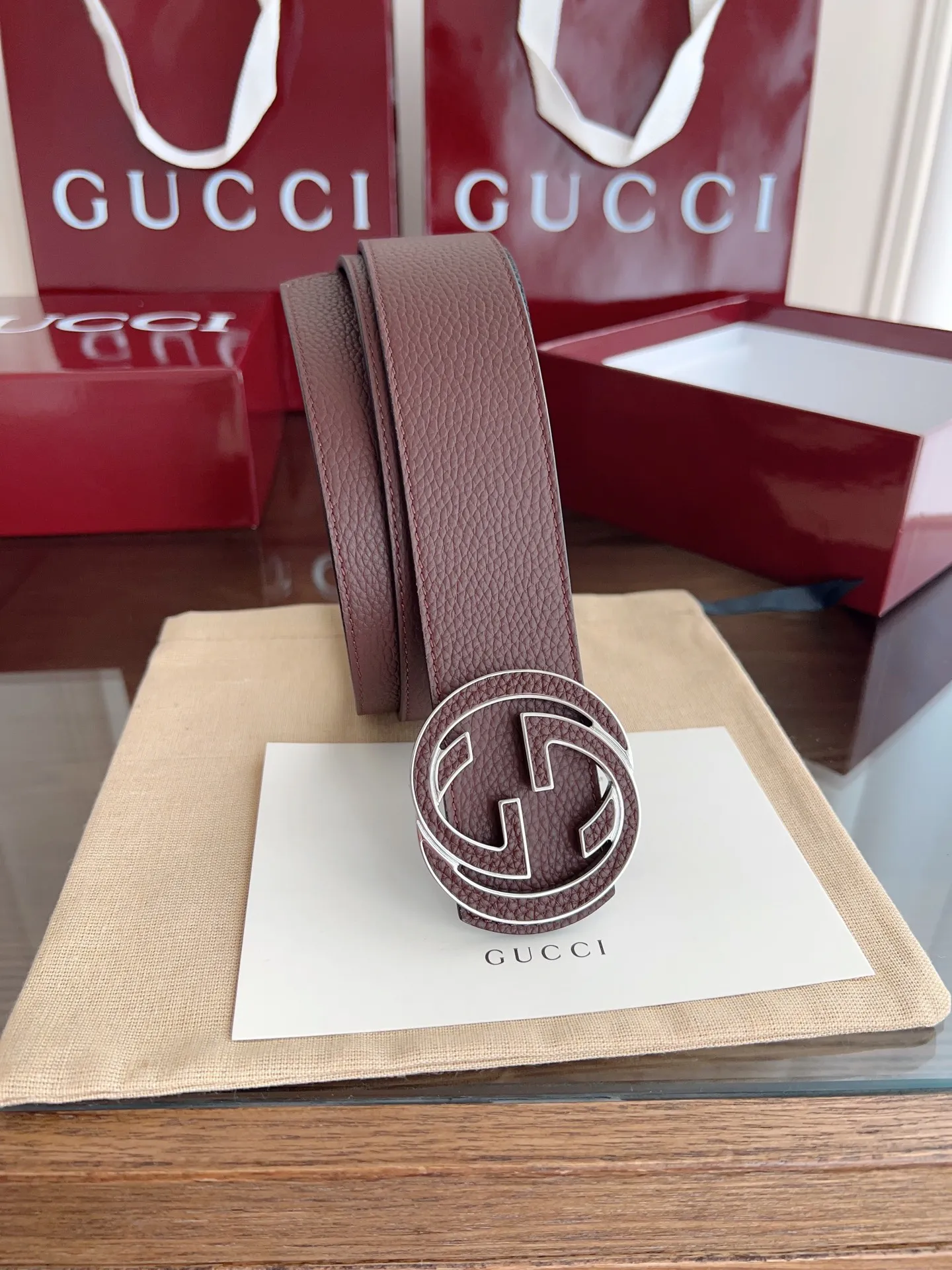 Gucci 新作ダークブラウンベルト 4cm幅 - 画像 (9)