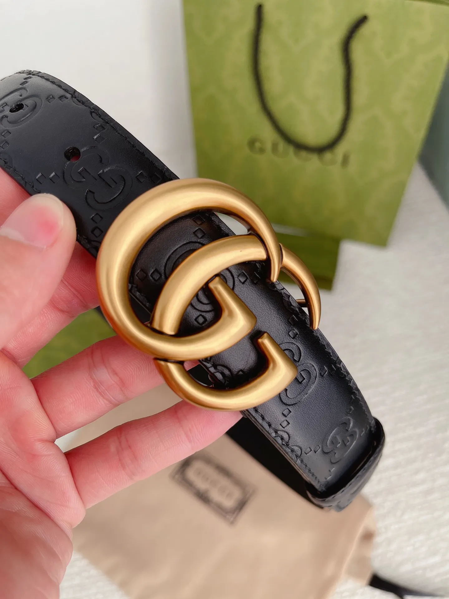 Gucci 新作3.0cmベルト ブラック GGパターン - 画像 (4)