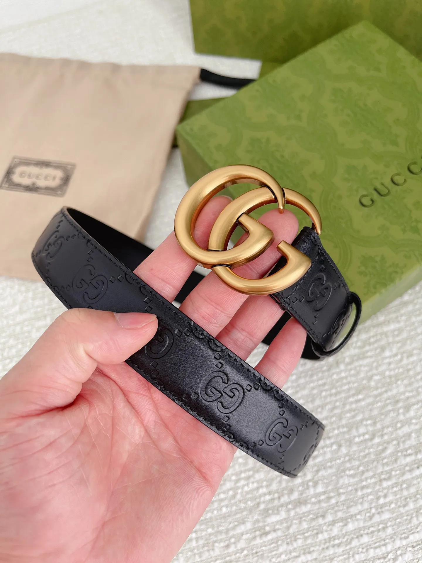 Gucci 新作3.0cmベルト ブラック GGパターン - 画像 (5)