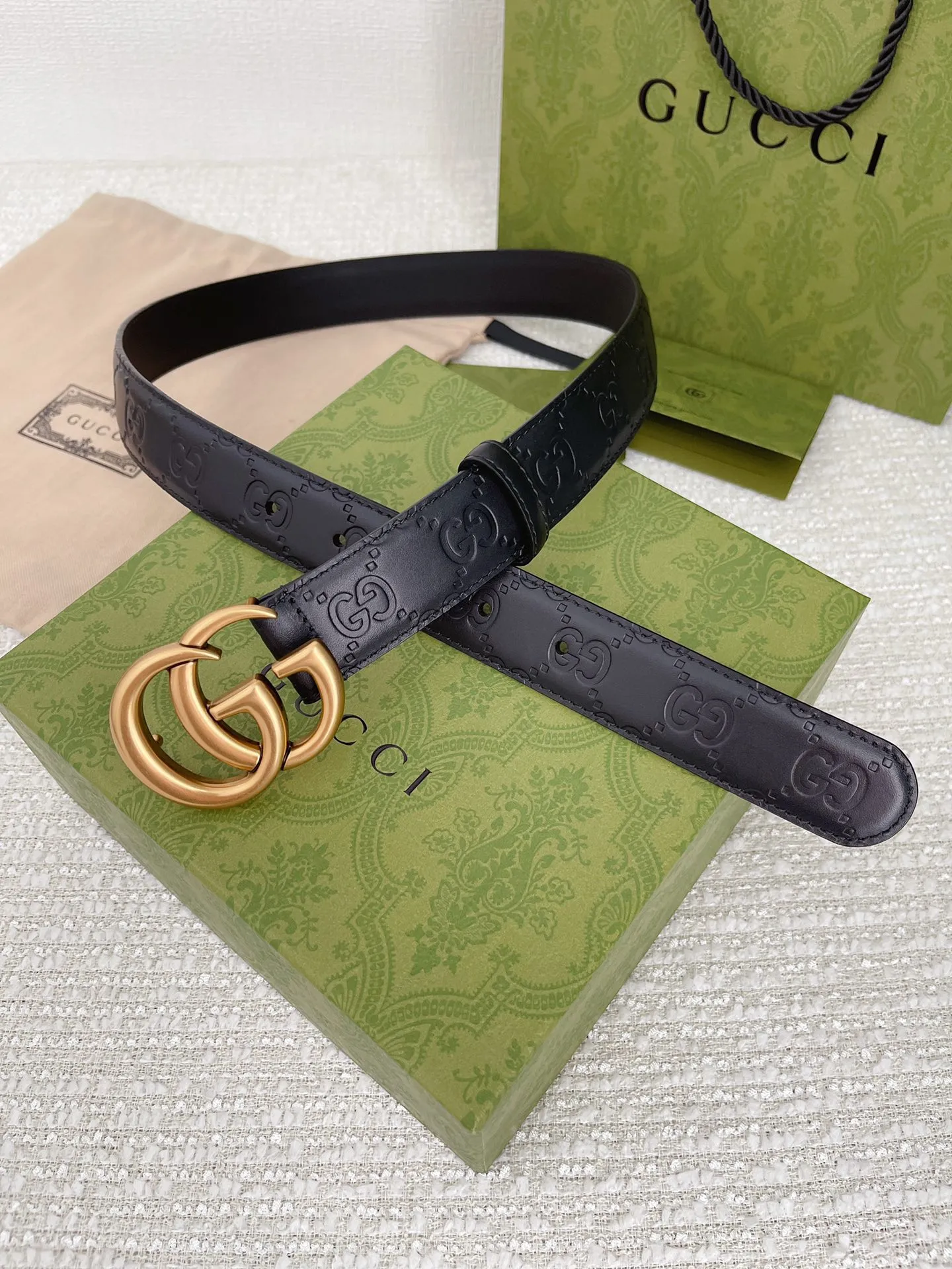 Gucci 新作3.0cmベルト ブラック GGパターン - 画像 (6)