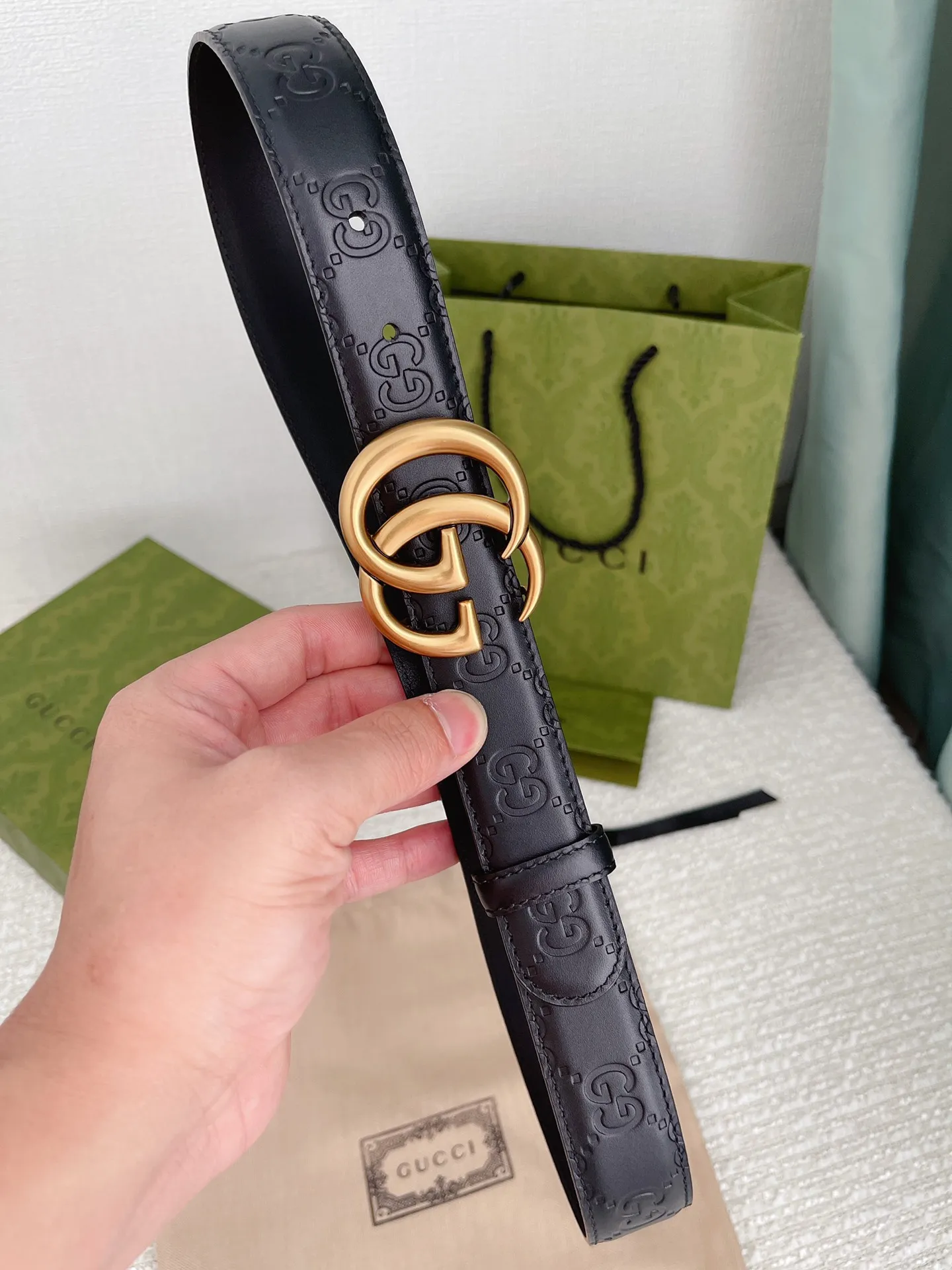 Gucci 新作3.0cmベルト ブラック GGパターン - 画像 (7)