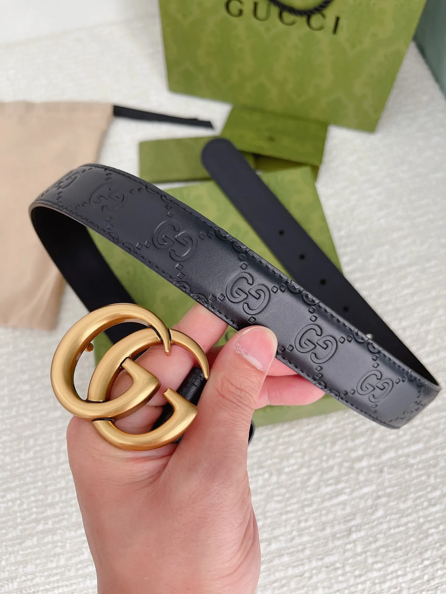 Gucci 新作3.0cmベルト ブラック GGパターン - 画像 (10)