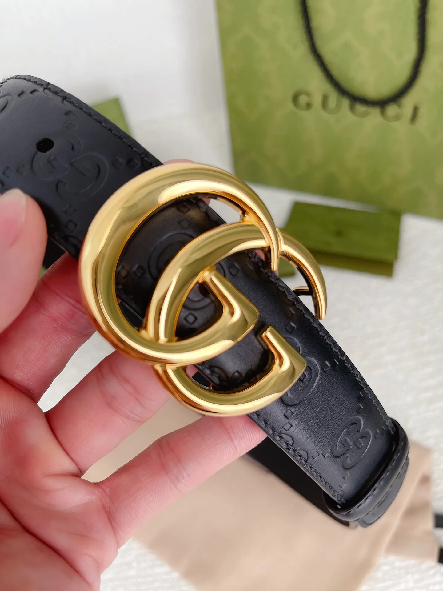 Gucci 新作 3.0cm ベルト ブラック GGパターン - 画像 (4)