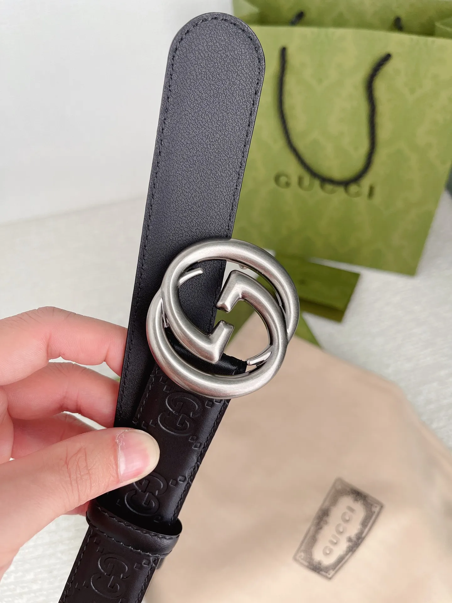 Gucci 新作3.0cmベルト ブラック レザー - 画像 (8)