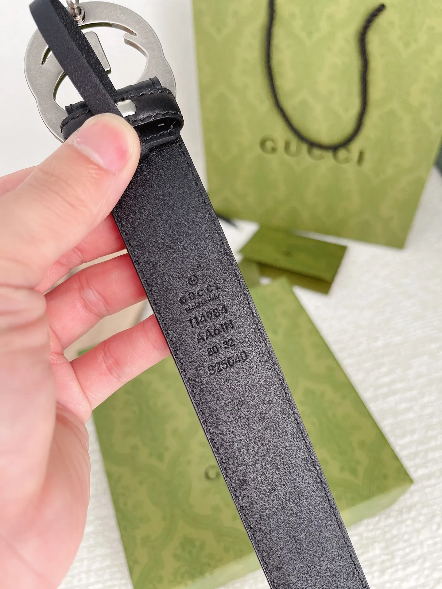 Gucci 新作3.0cmベルト ブラック レザー - 画像 (9)