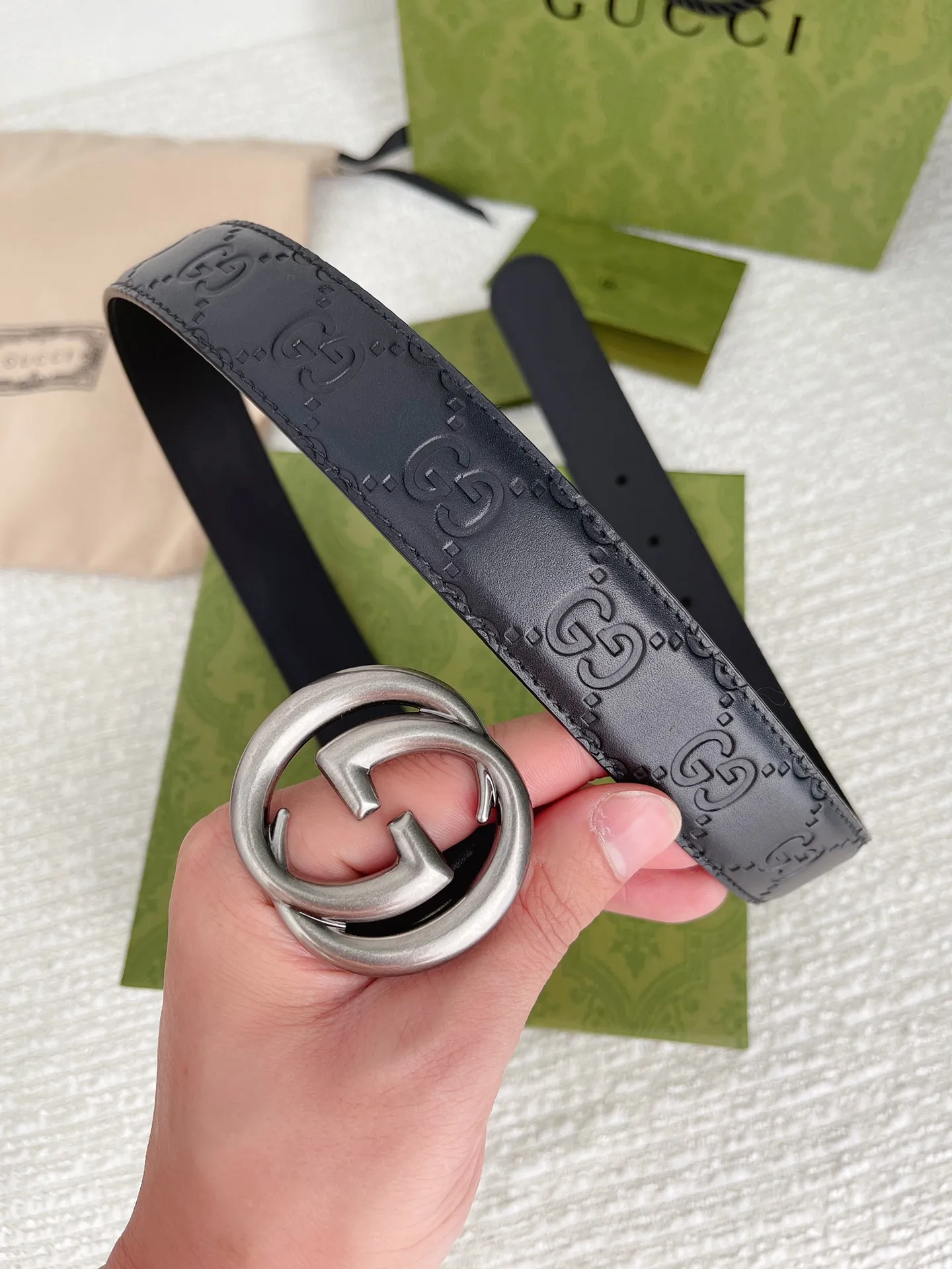 Gucci 新作3.0cmベルト ブラック レザー - 画像 (10)