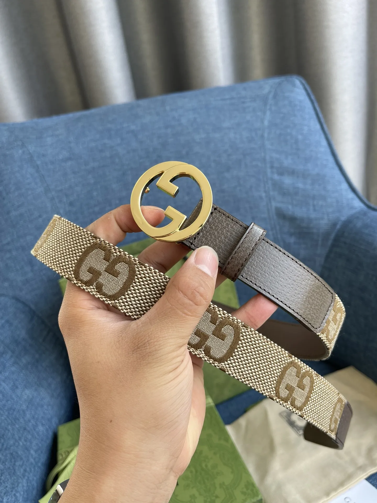 Gucci ベルト ゴールド ブラウン - 画像 (3)