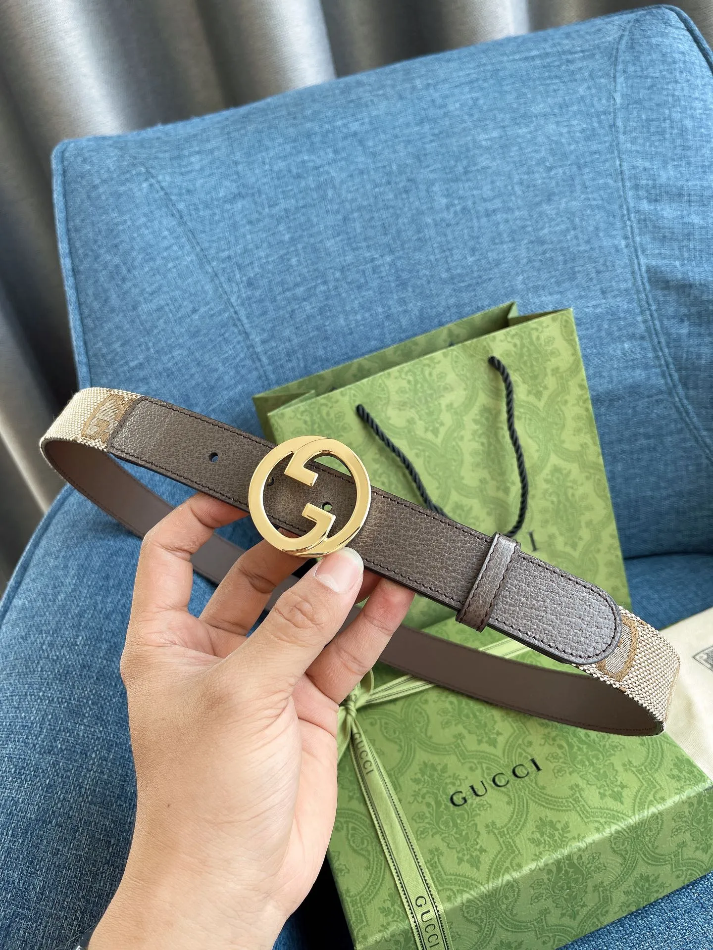 Gucci ベルト ゴールド ブラウン - 画像 (6)