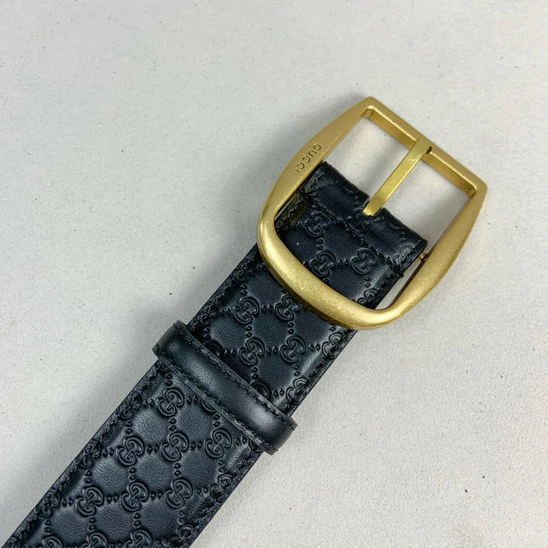 Gucci 新作 ブラックインターロッキング ダブルGベルト - 画像 (3)