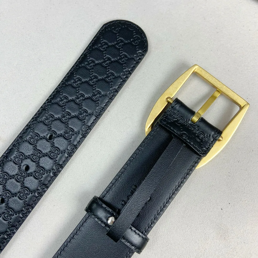 Gucci 新作 ブラックインターロッキング ダブルGベルト - 画像 (4)