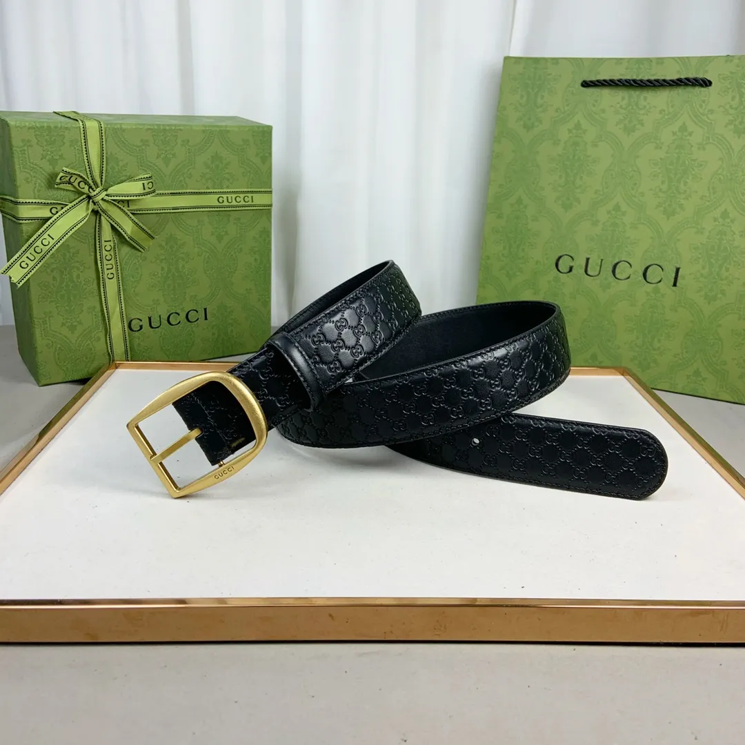 Gucci 新作 ブラックインターロッキング ダブルGベルト - 画像 (6)