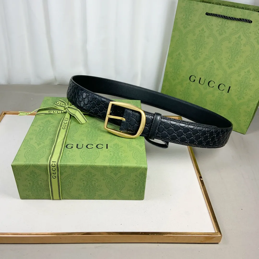 Gucci 新作 ブラックインターロッキング ダブルGベルト - 画像 (8)