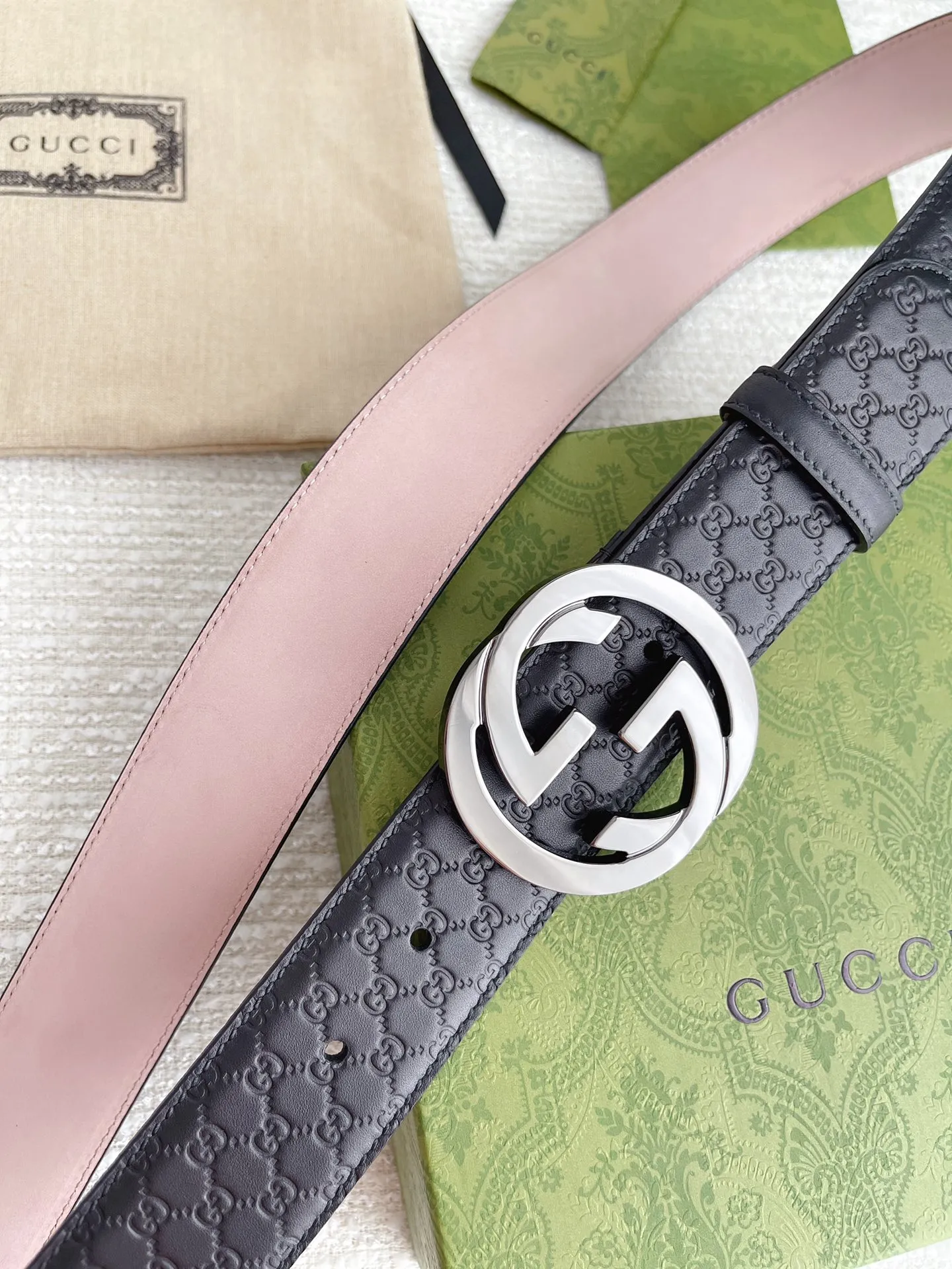 Gucci 新作4.0cm黒ベルト压小花デザイン - 画像 (9)