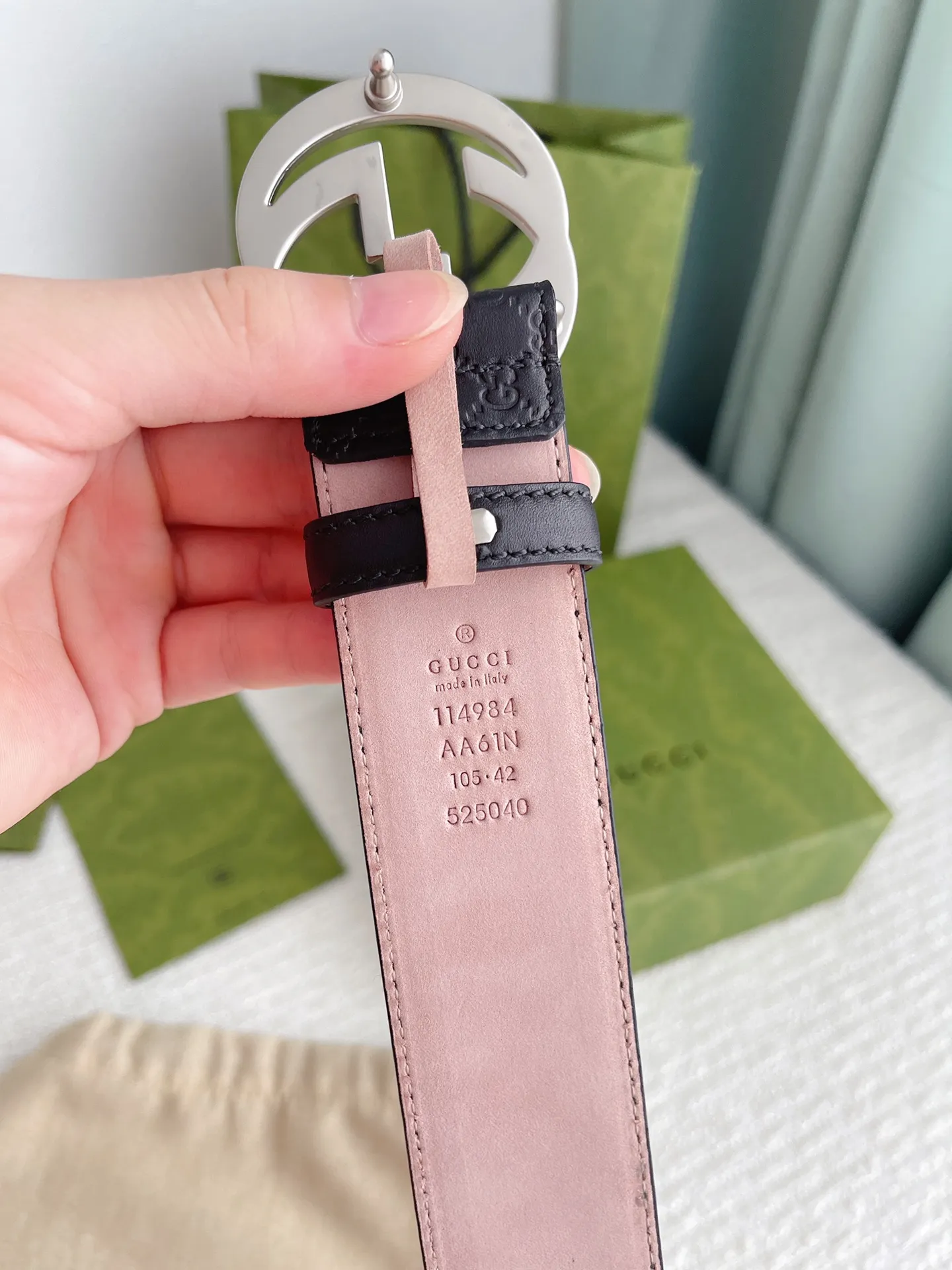 Gucci 新作ブラックベルト 4.0cm シルバーバックル - 画像 (8)