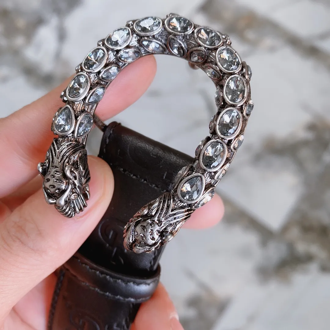 Gucci 150 3.0cm ベルト ブラック シルバー装飾 - 画像 (3)