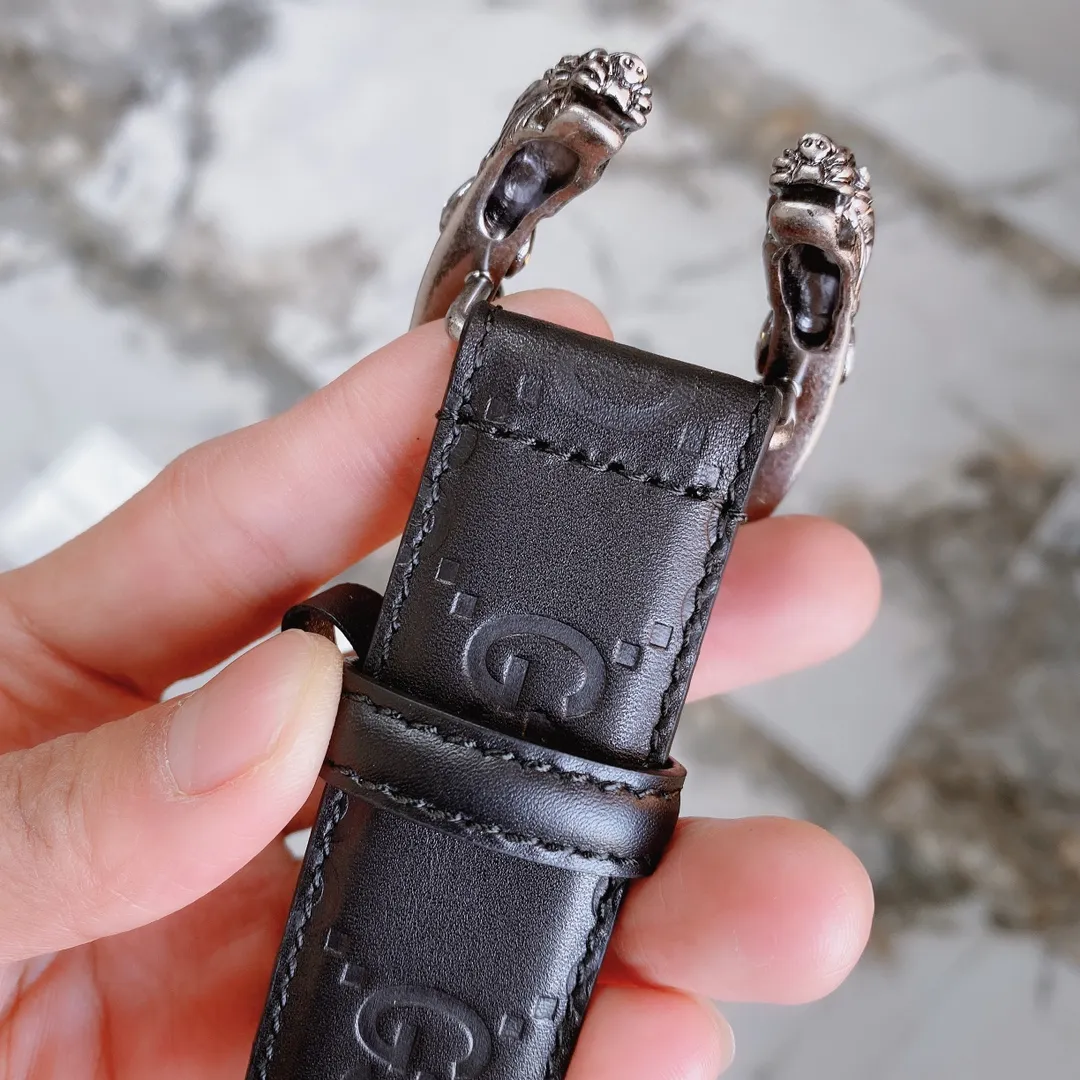 Gucci 150 3.0cm ベルト ブラック シルバー装飾 - 画像 (4)