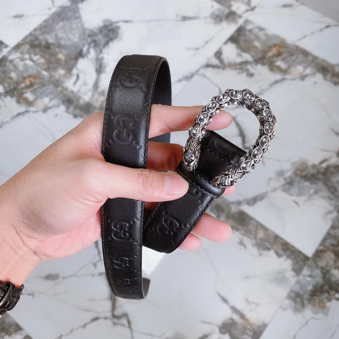 Gucci 150 3.0cm ベルト ブラック シルバー装飾 - 画像 (8)