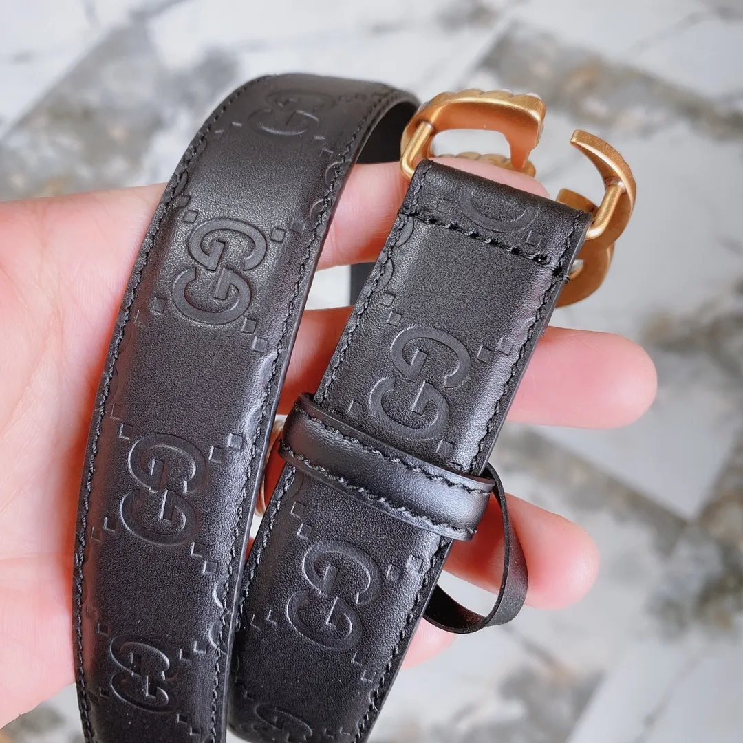 Gucci 140 ブラックベルト 3.0cm スタイル - 画像 (8)