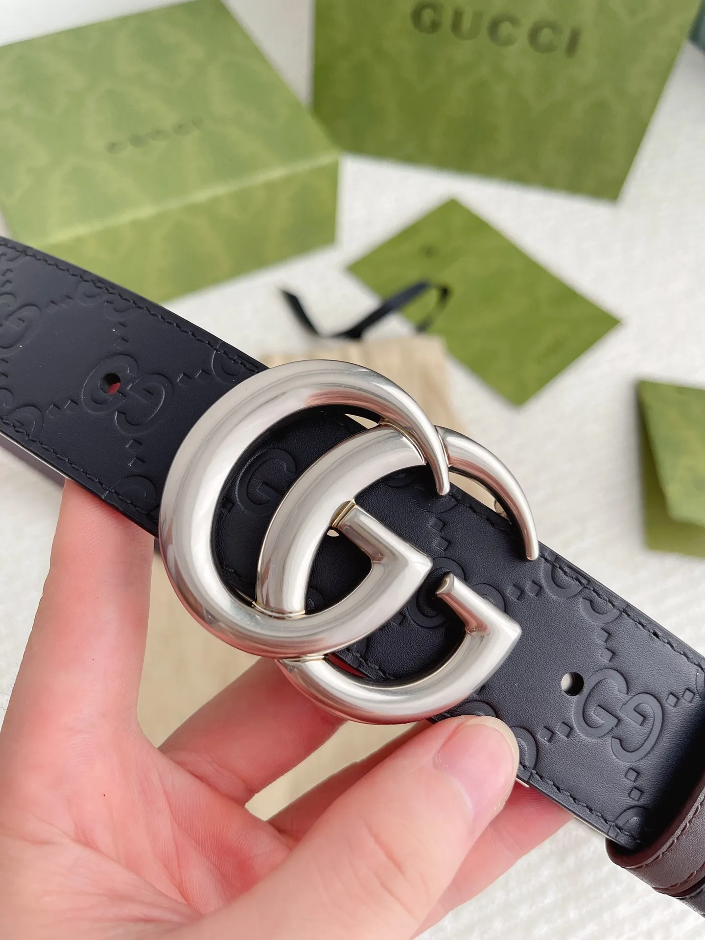 Gucci 新作 黒 ダブルフェイスベルト - 画像 (4)