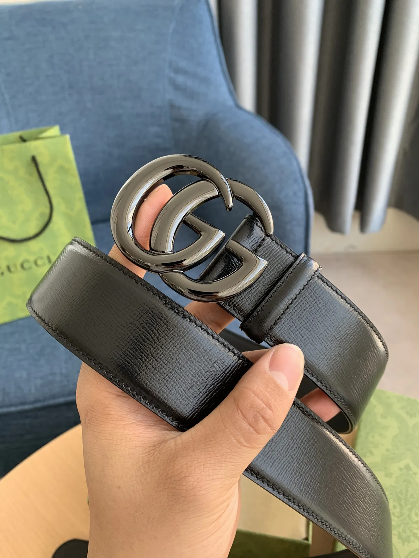 Gucci 新作 ブラック ベルト GGバ buckle - 画像 (3)